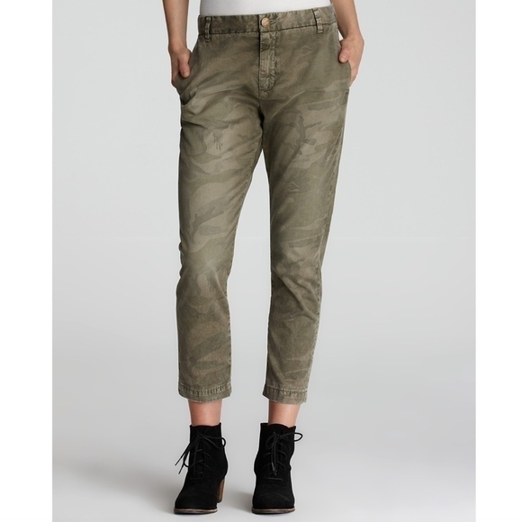 Current/Elliott Pants - Current Elliott Buddy Trouser In Army Camo